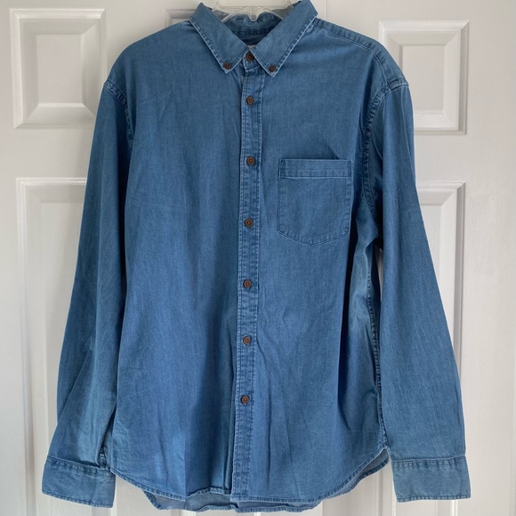 Mens Chambray long sleeve shirt - Picture 1 of 5